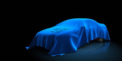 3D illustration of the car  covered fabric.